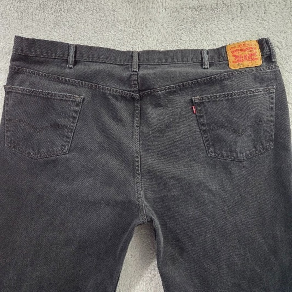 Levi's 550 Relaxed Fit Black Jeans Mens 54x32 Big & Tall 100% Cotton Denim Taper - Picture 13 of 14
